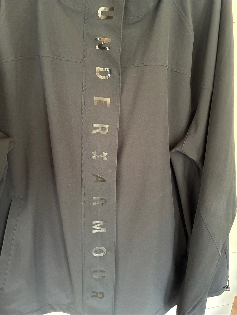 Under Armour Recover Woven Full Zip Black Jacket with Snap & Zip Placket Size 1X - Picture 6 of 8